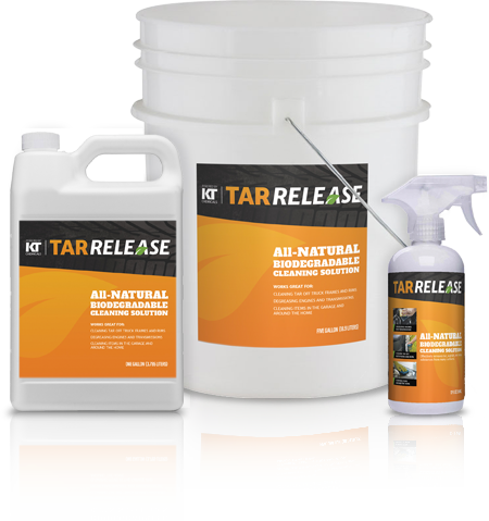 Tar Release in 12 oz, 1 GAL and 5 GAL containers